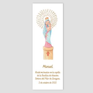 recordatorios para bautizo virgen del pilar